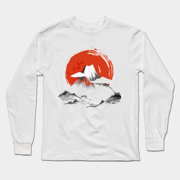 Fuji Sama, Japanese Artwork Long Sleeve T-Shirt by ArkiLart Design